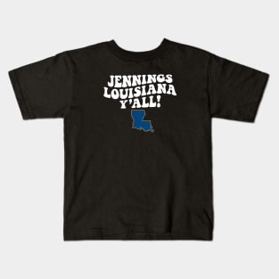 Jennings Louisiana Y'all - LA Flag Cute Southern Saying Kids T-Shirt